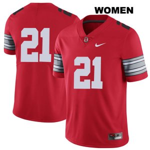 Women's NCAA Ohio State Buckeyes Marcus Williamson #21 College Stitched 2018 Spring Game No Name Authentic Nike Red Football Jersey XP20X06IQ